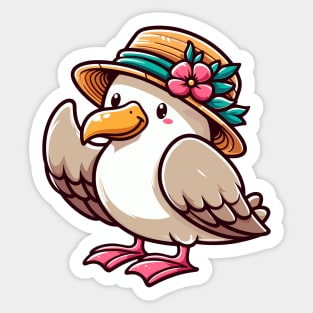 Albatross with Hat Sticker